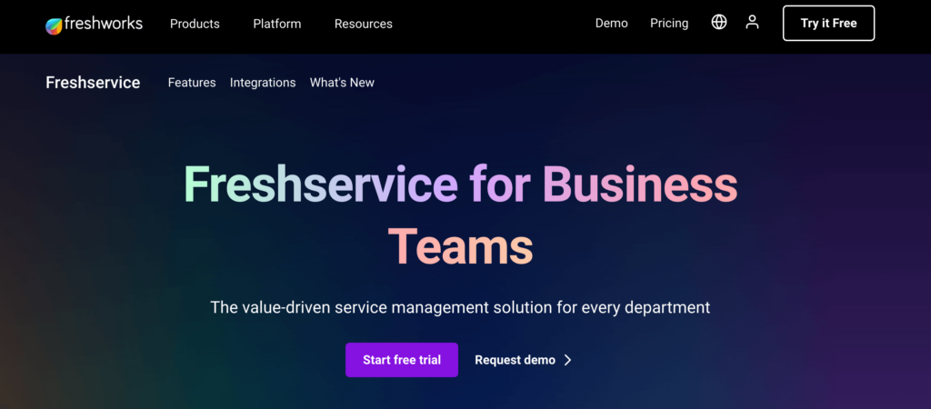 the homepage of Freshservice as one of the Workable alternatives